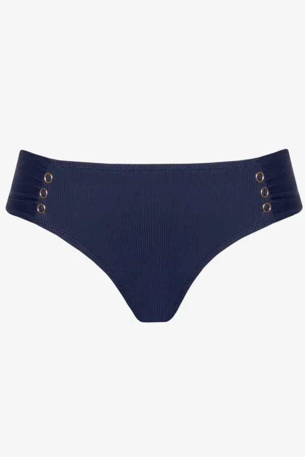 Robin Piccone Bikini Bottoms-Amy Tab Side Bikini Bottom Navy