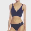 Robin Piccone Bikini Bottoms-Amy Tab Side Bikini Bottom Navy