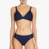 Robin Piccone Bikini Tops-Amy Triangle Bikini Top Navy