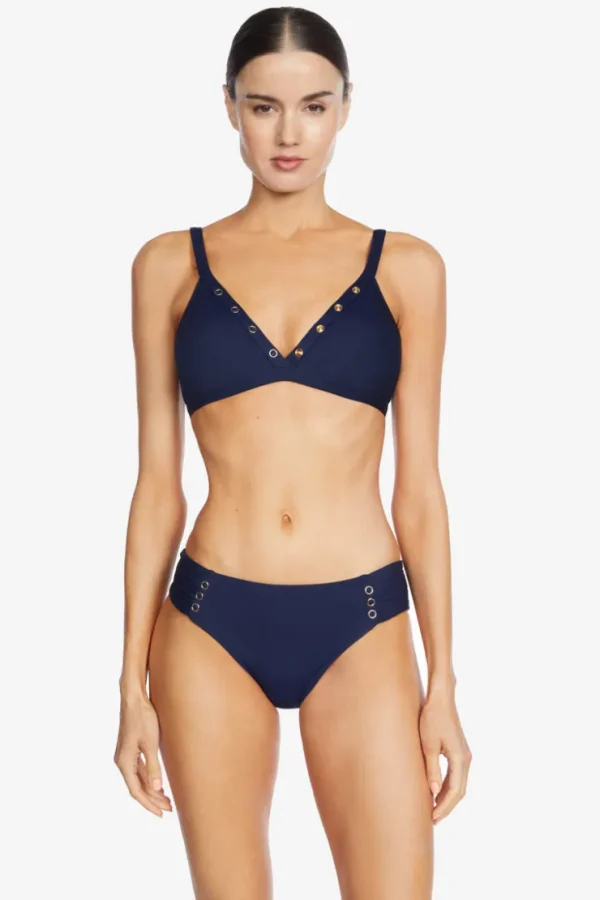 Robin Piccone Bikini Tops-Amy Triangle Bikini Top Navy