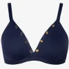 Robin Piccone Bikini Tops-Amy Triangle Bikini Top Navy