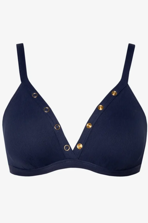 Robin Piccone Bikini Tops-Amy Triangle Bikini Top Navy