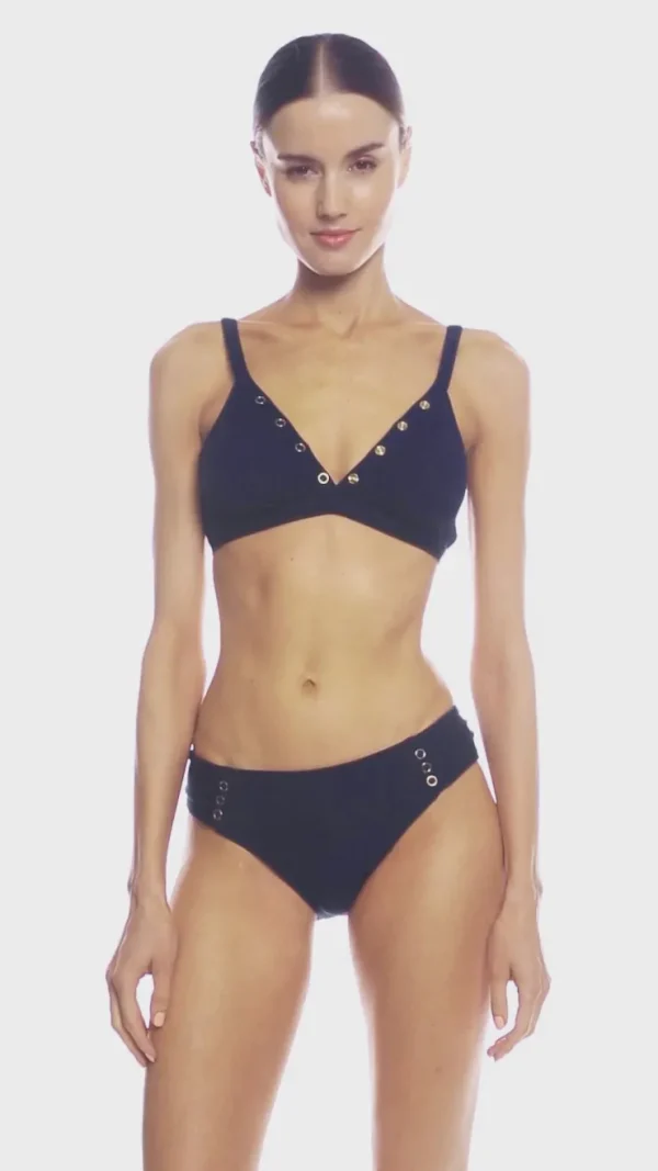 Robin Piccone Bikini Tops-Amy Triangle Bikini Top Navy