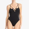 Robin Piccone One Pieces-Aubrey Lacefront One Piece Black
