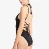 Robin Piccone One Pieces-Aubrey Lacefront One Piece Black