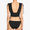 Robin Piccone Bikini Tops-Aubrey V Plunge Top Black