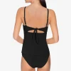 Robin Piccone Bikini Tops-Ava Cutout Tankini Top Black