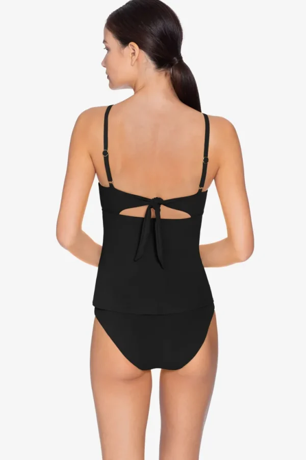 Robin Piccone Bikini Tops-Ava Cutout Tankini Top Black