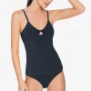 Robin Piccone Bikini Tops-Ava Cutout Tankini Top Black