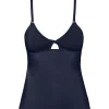 Robin Piccone Bikini Tops-Ava Cutout Tankini Top Black