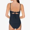 Robin Piccone Bikini Tops-Ava Cutout Tankini Top Black
