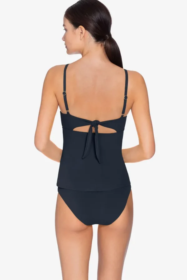 Robin Piccone Bikini Tops-Ava Cutout Tankini Top Black
