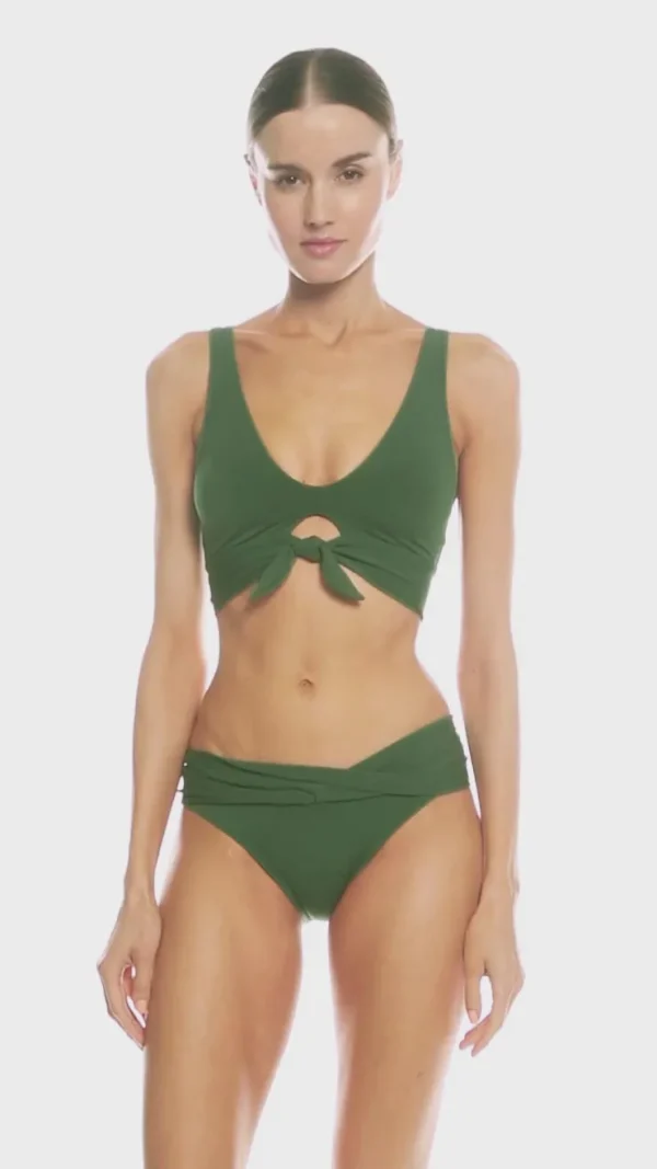Robin Piccone Bikini Tops-Ava Knot Bikini Top Sage