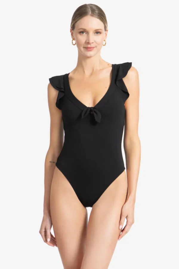 Robin Piccone One Pieces-Ava Ruffle One Piece Black