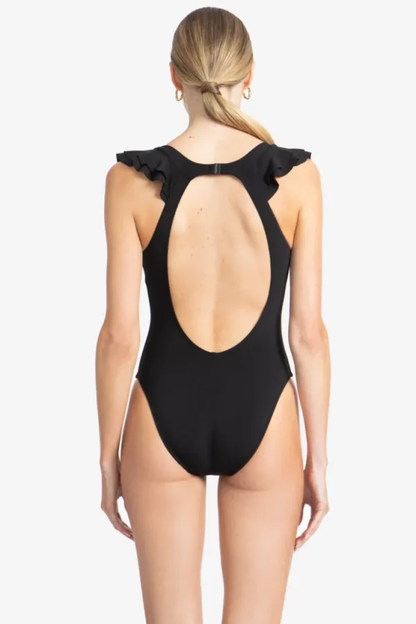 Robin Piccone One Pieces-Ava Ruffle One Piece Black