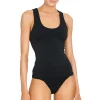 Robin Piccone Bikini Tops-Ava Tankini Vest Black