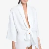 bubble_gauze_caftan_0.webp Robin Piccone Cover Ups-Bubble Gauze Caftan White