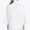 bubble_gauze_caftan_1.webp Robin Piccone Cover Ups-Bubble Gauze Caftan White