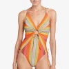 Robin Piccone One Pieces-Greta Keyhole One Piece Persimmon Multi