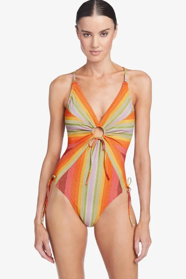 Robin Piccone One Pieces-Greta Keyhole One Piece Persimmon Multi