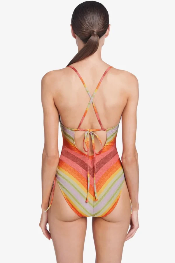 Robin Piccone One Pieces-Greta Keyhole One Piece Persimmon Multi
