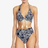 Robin Piccone Bikini Bottoms-Indah High Waist Bikini Bottom Navy/Ecru
