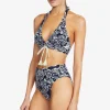 Robin Piccone Bikini Bottoms-Indah High Waist Bikini Bottom Navy/Ecru