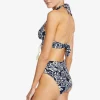 Robin Piccone Bikini Bottoms-Indah High Waist Bikini Bottom Navy/Ecru