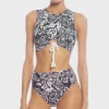 Robin Piccone Bikini Bottoms-Indah High Waist Bikini Bottom Navy/Ecru