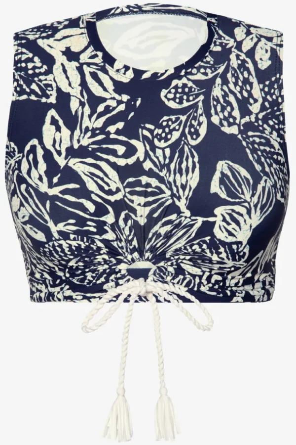 Robin Piccone Bikini Tops-Indah Tank Top Navy/Ecru