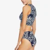 Robin Piccone Bikini Tops-Indah Tank Top Navy/Ecru