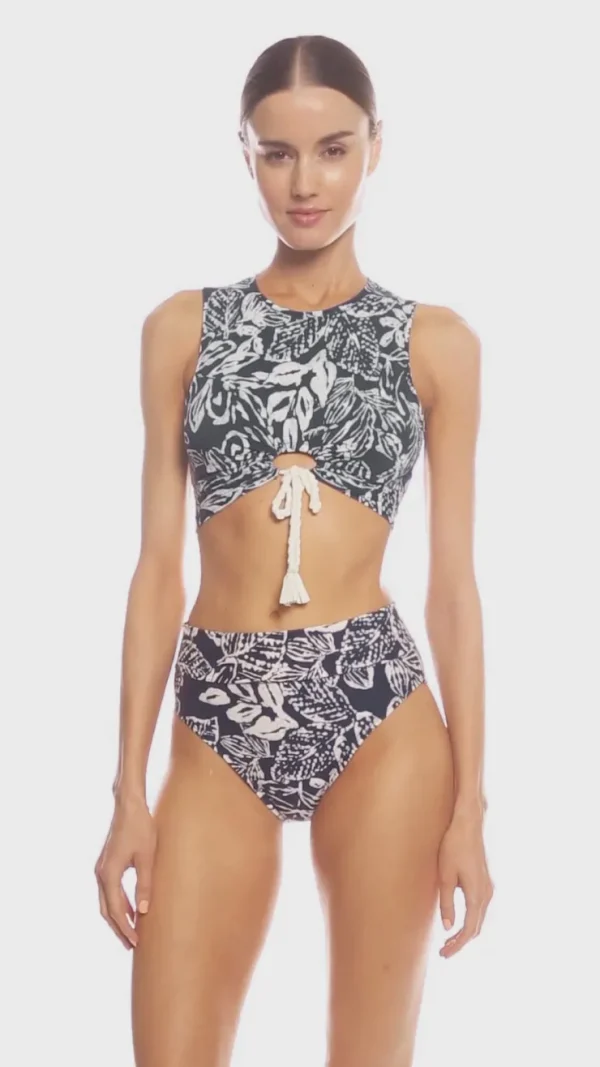 Robin Piccone Bikini Tops-Indah Tank Top Navy/Ecru