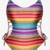 Robin Piccone One Pieces-Ines Lace Up One Piece Multi