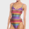 Robin Piccone One Pieces-Ines Lace Up One Piece Multi