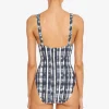 Robin Piccone One Pieces-Jana Plunge One Piece Black/Ecru