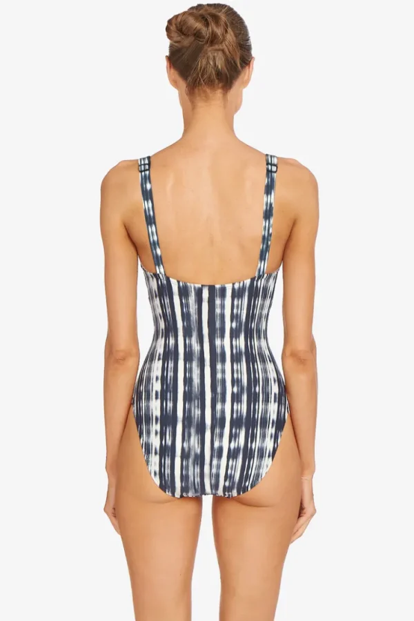Robin Piccone One Pieces-Jana Plunge One Piece Black/Ecru