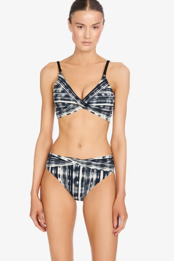 Robin Piccone Bikini Bottoms-Jana Twist Bottom Black/Ecru