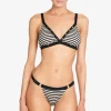 Robin Piccone Bikini Tops-Jules Triangle Top Ecru Multi