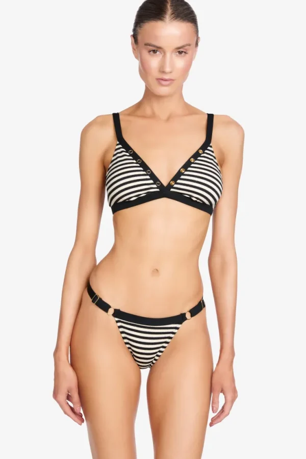 Robin Piccone Bikini Tops-Jules Triangle Top Ecru Multi