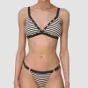 Robin Piccone Bikini Tops-Jules Triangle Top Ecru Multi