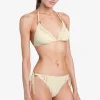 Robin Piccone Bikini Bottoms-Marlow Side Tie Bottom Ecru