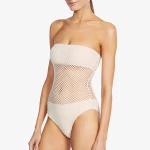 Robin Piccone One Pieces-Pua Bandeau One Piece Ecru