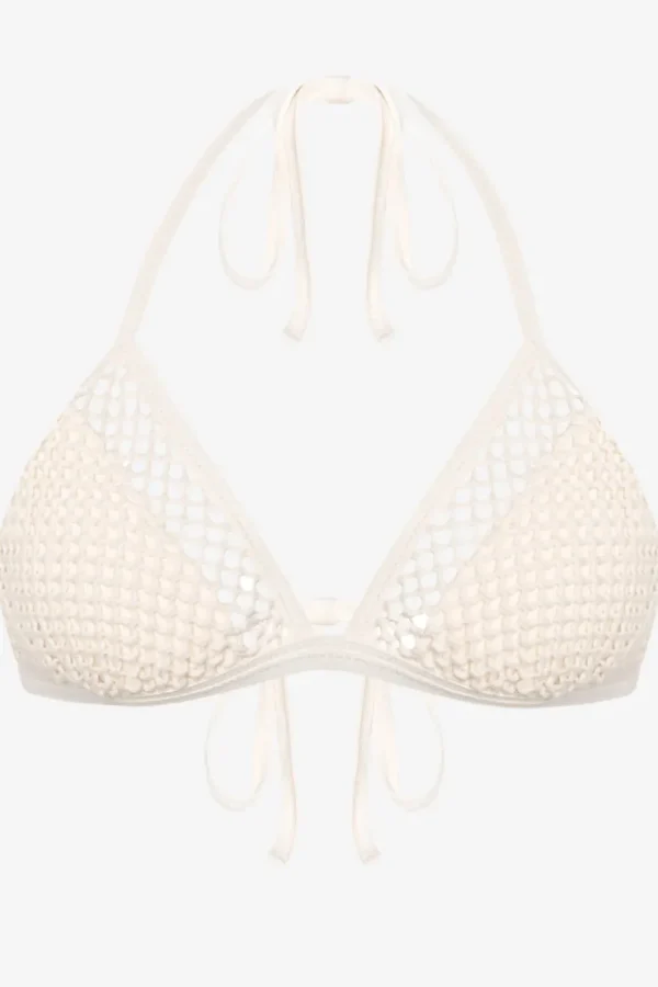 Robin Piccone Bikini Tops-Pua Triangle Bikini Top Ecru
