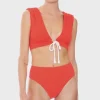 Robin Piccone Bikini Bottoms-Soliel High Waist Bikini Bottom Marmalade