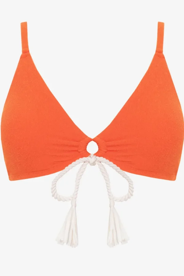 Robin Piccone Bikini Tops-Soliel Tiefront Bikini Top Marmalade