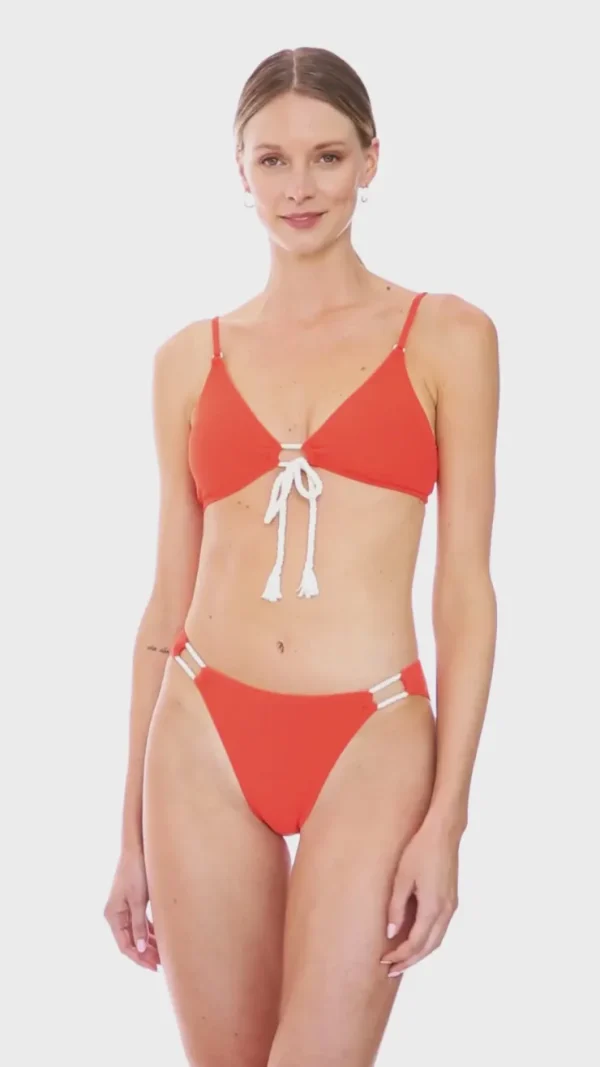 Robin Piccone Bikini Tops-Soliel Tiefront Bikini Top Marmalade